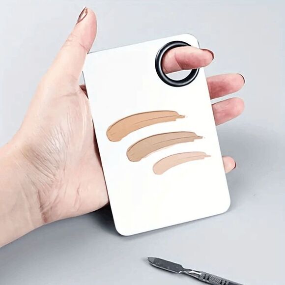 Stainless Steel Beauty Makeup Mixing Palette With Spatula - Picture 1 of 9